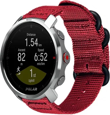 Produktbild von Strap-it Polar Grit X Nylon-Schnallenarmband (Rot)