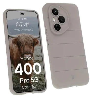 A phone case is shown next to a smartphone displaying a Highland cow image and text.