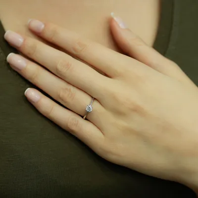 Produktbild von 0,26 Carat Diamant Solitär Ring Antragsring 14 Karat Weißgold