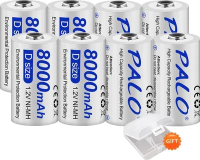 Immagine prodotto di Batteria ricaricabile, capacità 8000 mAh, caricatore intelligente, 8 batterie