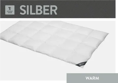 Produktbild von Spessarttraum Daunendecke Silber, Füllung: 100% Daunen, Bezug: 100% Baumwolle Größe 155x 220 cm Wärmeklasse warm