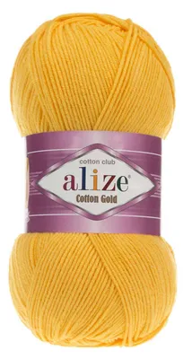 100g Strickgarn Alize Cotton Gold Uni Klassikgarn Häkelgarn dunkelgelb