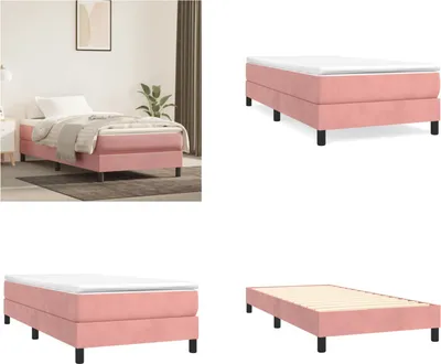 Produktbild von vidaXL Boxspringbett Rosa 90x190 cm Samt - Boxspringbett - Boxspringbetten - Bett - Schlafzimmermöbel