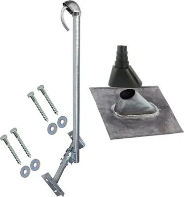 Produktbild von PremiumX BASIC X120-48F Dachsparrenhalter 120cm Mast Kappe Blei Dachziegel