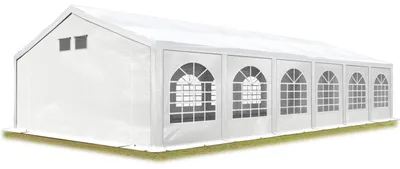 Produktbild von TOOLPORT Partyzelt Festzelt 6x12 m in weiß Professional PE Plane 550 N Wasserdicht UV Schutz mit BODENRAHMEN Gartenzelt