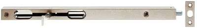Zdjęcie produktu dla Alberts 126247 Rygiel rurowy z dźwignią, lakierowany na kolor srebrny, z płytką zaczepową, 250 x 17 x 15 mm, Ø rygla 7,5 mm