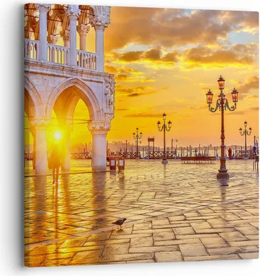 Produktbild von Bild auf Leinwand - Leinwandbild - Venedig Stadt - 30x30cm - Wand Bild - Wanddeko - Wandbilder - Leinwanddruck - Bilder - Kunstdruck - Wanddekoration - Leinwand bilder - Wandkunst - AC30x30-3665