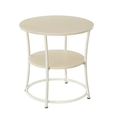 Produktbild von VASAGLE Beistelltisch rund Sofatisch, 2 Ablagen, einfacher Aufbau, Ø55 cm