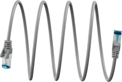 Productafbeelding van Goobay 79342 Ultraflexibele CAT 6A netwerkkabel, S/FTP (PiMF), grijs, 3 meter - koperen geleiders (CU), halogeenvrije TPE kabelmantel (LSZH)