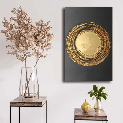 Zdjęcie produktu dla Wallity, 4570NISC-024, obraz na płótnie, złoty, drewno sosnowe, 45 x 70 cm