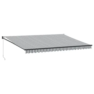 Produktbild von vidaXL Markise Einziehbar Anthrazit und Weiß 5x3 m Stoff und Aluminium