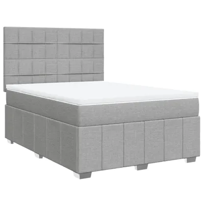 Productafbeelding van vidaXL Boxspringbed met matras, lichtgrijs, 160x200 cm, gestoffeerd
