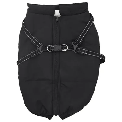 Produktbild von vidaXL Hundemantel mit Geschirr Wasserdicht Reflektierend Schwarz L68