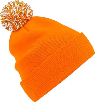 Image de Beechfield Bonnet d'hiver fille Duo Extreme Snowstar RW243 (taille unique) (Orange/Blanc)
