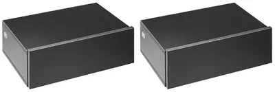 Produktbild von 2er-Set schwebende Nachttische mit je einer Schublade, Wandmontage, modernes Design, 40 x 30 x 15 cm, Schwarz