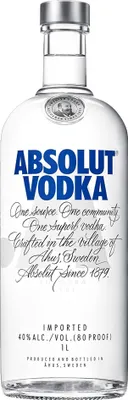 Produktbild von Absolut Vodka, 1 l, 40%, Schweden, 70 kcal, 78 kcal, 35 ml