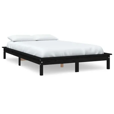 Obrázok produktu pre Posteľný rám čierny borovicový masív 160x200 cm