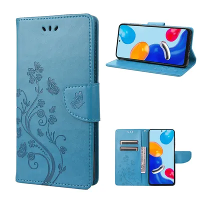 Immagine prodotto di Custodia König Design compatibile con Xiaomi Redmi Note 11 / Note 11S (versione globale), realizzata in ecopelle, per smartphone - Custodia per cellulare, colore blu