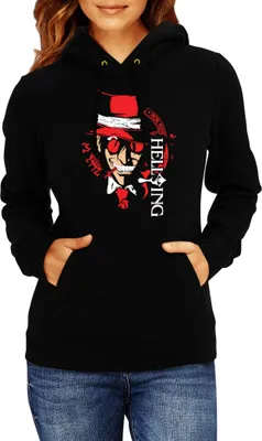 Produktbild von Damen Kapuzenpullover Manga Japan Anime Comics Animation Hellsing, Lady L / Schwarz
