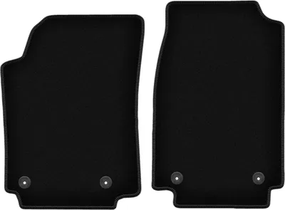 Produktbild von Wielganizator Velours-Autoteppiche vorne – passend für Audi 100 C4 (Avant, Kombi, Limousine, Bj. 1991-1994) –  schwarz, passgenau, mit Befestigungen set 2 Stk.