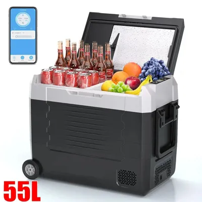 Obrázok produktu pre Chladiaca a mraziaca skrinka Koelbox - 55 litrov - Dvojzónová - Rozsah teplôt od -20°C do 20°C - S Bluetooth a kolieskami