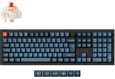 Produktbild von V6 Max (schwarz/blaugrau, DE-Layout, Gateron Jupiter Red, Hot-Swap, RGB)