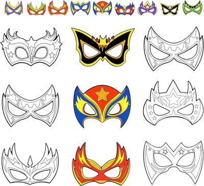 Productafbeelding van Kinder Maskers - Doe-het-zelf Maskers - Feestjes Aankleden - Uniek Ontwerp - 9 Stuks - Wit
