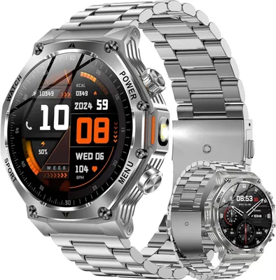 Produktbild von SGDDFIT Herren Smartwatch 1.85"AMOLED Display Telefonfunktion 800mAh Akku 5ATM Wasserdicht Fitness Uhr Bluetooth Anrufe Schlafmonitor Schrittzähler