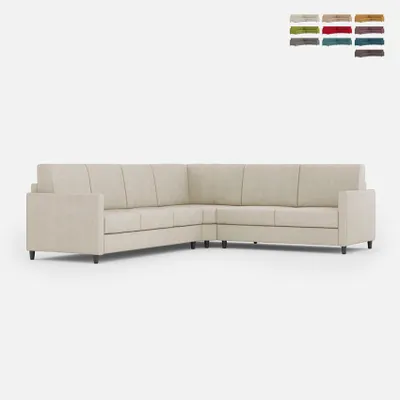 Produktbild von Design-Ecksofa 6-Sitzer 281x221cm in modernem Stoff Karay 18AG - Weiß
