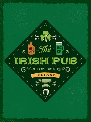 Produktbild von vianmo Holzschild 40x30 cm Ireland Irish Pub Whiskey Beer Essen Trinken