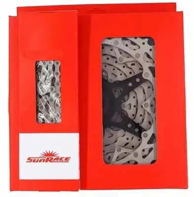 Produktbild von Sunrace 8-fach Verschleißset Kette CNM84 + Kassette CSM66 11-32 Zähne Silber Zahnkranz MTB Trekking