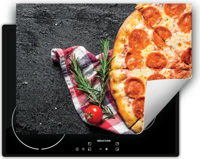 Produktbild von DarHaus Herdabdeckplatte 70x52 cm Anti Rutsch Matte Aufrollbar, Pizza