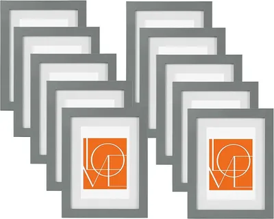 Obrázek produktu pro Sada 10 kusů fotorámů s rámečkem, šedá barva, rozměr 20x30 cm