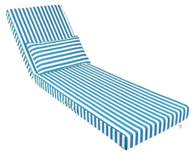 Image de Coussin bain de soleil premium avec coussin - Rayures Turquoises