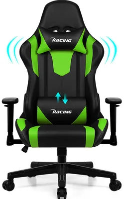 Produktbild von Adormii Gaming Stuhl,Gaming Chair mit verstellbare Lendenkissen,Kopfkissen und Armlehnen,Ergonomischer Gamer Stuhl gepolstert,Gaming Stuhl 150kg,Grün