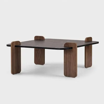 Produktbild von Moderner Couchtisch aus Holz 90x90 cm Marais - Walnuss