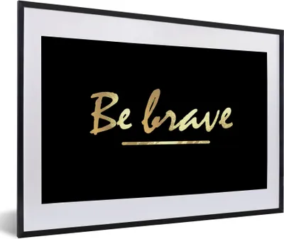 Produktbild von MuchoWow® Gerahmtes Poster Zitate - Gold - Schwarz 60x40 cm - Poster mit Schwarzem Bilderrahmen Wandposter Rahmen Foto Bilder - Schlafzimmer - Plakat in Rahmen - Drucken