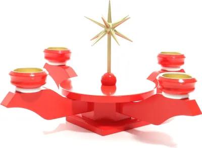 Produktbild von Weihnachtsdeko Adventsleuchter mit Teelichter rot BxH 38x38xcm NEU