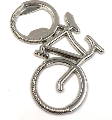 Produktbild von Onwomania Schlüsselanhänger Motorrad Bike Fahrrad Flaschenöffner Silber Metall Anhänger Charm
