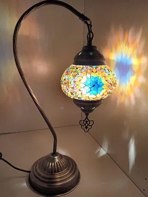 Immagine prodotto di Lampada da tavolo Mozaïek - Lampada turca fatta a mano - Design marocchino - Ø 15 cm, altezza 42 cm - LED E14 incluso