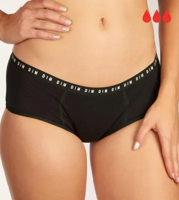 Image de Dim slip menstruel period panty protect high flow black femmes