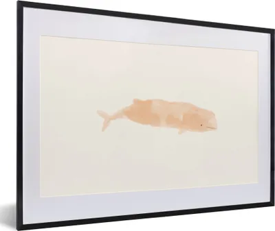 Produktbild von MuchoWow® MuchoWow® Gerahmtes Poster Fisch - Aquarell - Pastell 60x40 cm - Poster mit zchwarzem Bilderrahmen - Schlafzimmer - Plakat in Rahmen - Drucken