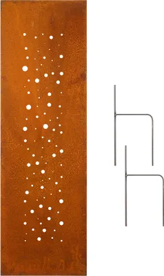 Produktbild von Edelrost Garten Sichtschutz, Wand, Rost, Sichtschutzwand Metall 160x50 cm, Kreise, Sternenhimmel