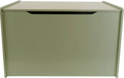 Produktbild von Bandits & Angels Spielzeugkiste aus Holz, XL, Retro-Grün – Sicherer Verschluss mit Gasdruckfeder – Maße: 80 x 50 x 50 cm – Retro-grüne Spielzeugkiste fürs Kinderzimmer