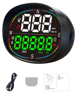 Produktbild von Head-Up-Display, 3-Zoll-Auto-Universal-Display, GPS-Tachometer mit Geschwindigkeit, Zeit, Übergeschwindigkeitswarnung, Kilometerstandsmessung, Ermüdun