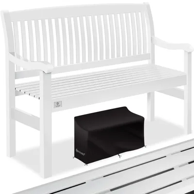 Produktbild von KESSER® Gartenbank Holz Holzbank wetterfest | Für 3 bis 4 Personen | Parkbank aus Massivholz | Sitzbank 320 kg belastbar | Balkonbank Bank für Balkon Terrasse & Garten inkl. Cover