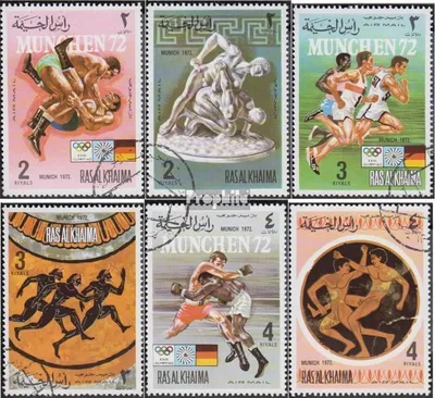 Produktbild von Briefmarken Ras al Chaima 1972 Mi 788A-793A (kompl.Ausg.) gestempelt Sport der Antike und der Neuzeit