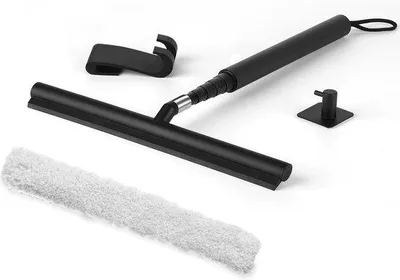 Zdjęcie produktu dla Silikonowa szczotka do mycia pod prysznicem 30–120 cm – do czyszczenia wanien i myjek prysznicowych – silikonowy uchwyt – rdzeń ze stali nierdzewnej – antypoślizgowy uchwyt – czyszczenie łazienki