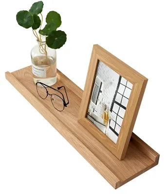 Obrázek produktu pro Nástěnná police z masivního dřeva, dubová, rozměry 60 x 10 cm