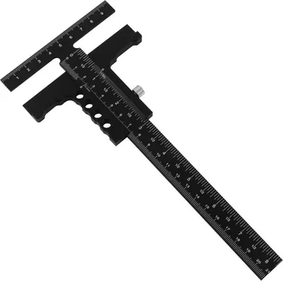 Produktbild von Lineal ohne Feineinstellung, Holzbearbeitungs-Anreißnadel, T-Form, Aluminiumlegierung, Anreißlineal, Messwerkzeug für Schreiner